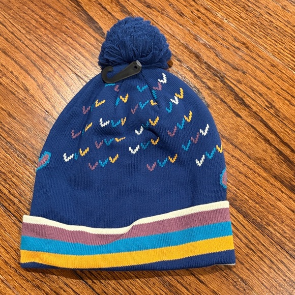 L.L. Bean Multicolor Knit Beanie with Pom-Pom - Picture 2 of 2